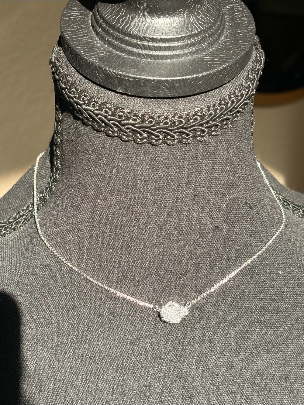 Kendra Scott Silver Pavé Round Pendant Necklace